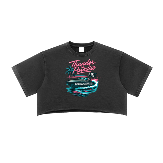 Thunder in Paradise Raw Edge Crop Top